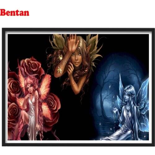 Full Round Square Drill Diamond Painting Butterfly fairy 5D DIY Mosaic Kit Rhinestone Picture Wall Art Handmade Craft Home Decor