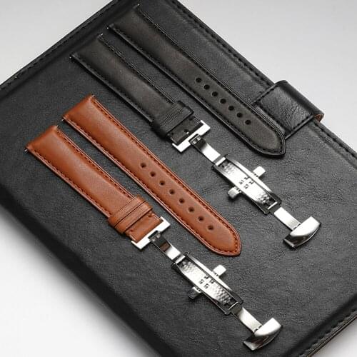 CHIMAERA Watchbands France Black Brown Coffee 16mm 18mm 19mm 20mm 21mm 22mm 24mm Silver Butterfly Buckle