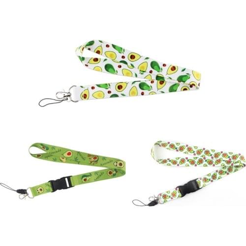 E2215 Avocado Fruit Neck Strap Lanyard Key Card Identification Gym Mobile Phone Straps USB Badge Holder DIY Cord Hanging