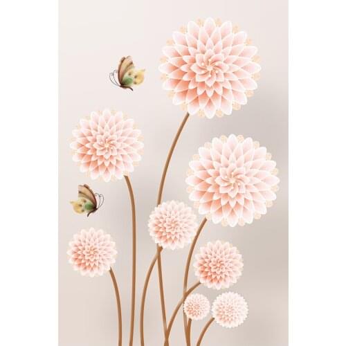 Pink Dandelion Butterfly Flowers Diamond Painting Round Full Drill DIY Mosaic Embroidery 5D Cross Stitch Floral Abstract Patter
