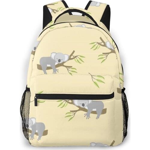 Teenagers Boy Backpack Cute Sleeping Koala On Tree Casual Laptop Backpack Student School Bag Backpack