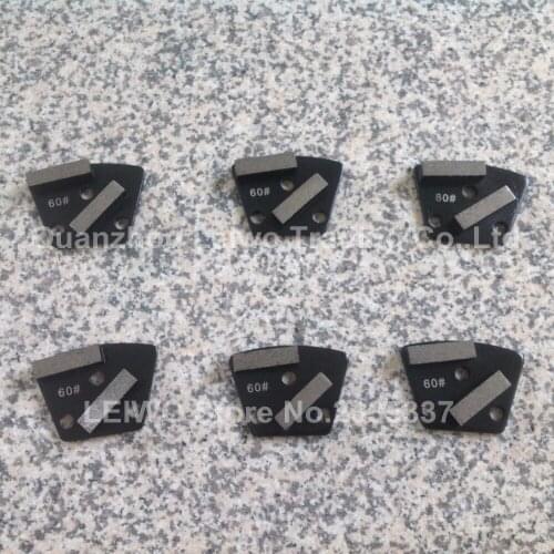 Trapezoid Floor Grinding Pads 2 Bar Segmented Concrete Metal Diamond Floor Grinding Shoes 12 Pcs/lot