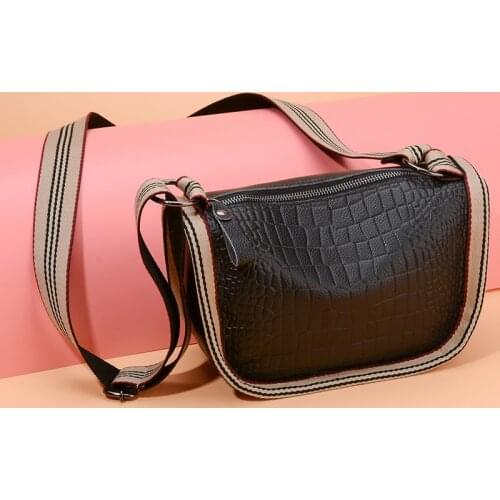 Cowhide Leather Trend Womens Bag Fashion Shoulder Bags Crocodile Pattern Zipper Womens Shoulder Messenger Bag Luxury Handbags