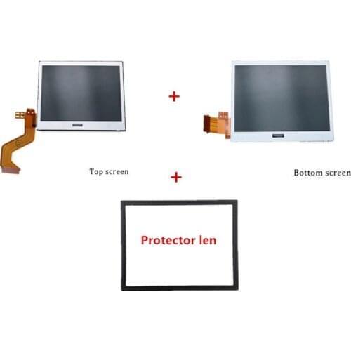 One Set LCD SCREEN For Nintend DS Lite Display Screen Replacement LCD For NDS lite Top and Bottom LCD With Protector Len