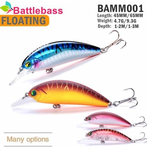 BATTLEBASS Crankbaits Fishing Lure Crank Wobblers For Pike/Trolling Wobbler Floating Lures For Fishing Black Minnow Crankbait