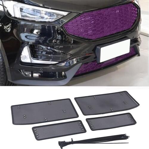 Insect Proof Dust Proof Garbage Protection Metal Mesh Front Grille Insert Mesh For Ford Edge st 2019 2020 Car Accessories Black