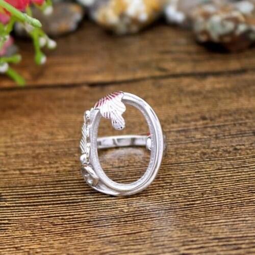 925 Silver Sterling Women Semi Mount Ring Setting Engagement Wedding Ring 14x20mm Oval Cabochon Antique Vintage Fine Jewelry