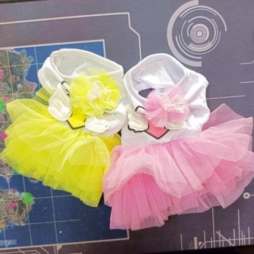 Sleeveless Vest Dog Dresses For Small Dogs Tutu Skirt Pink Yellow Blue Summer Girl Female Pet Cat Costumes Shop On Sale Stock