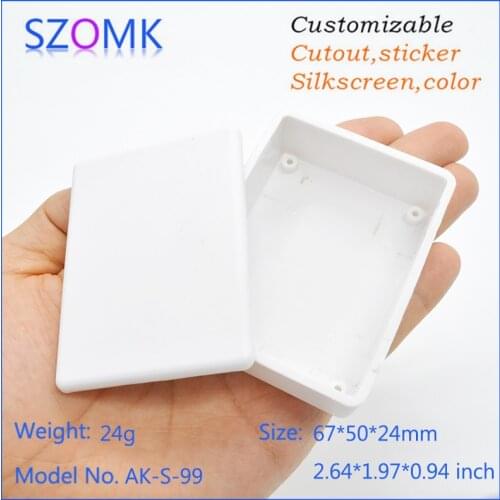 1 piece, 67*50*24mm white standard plastic enclosure for pcb shell control box diy plastic housing case szomk plastic case