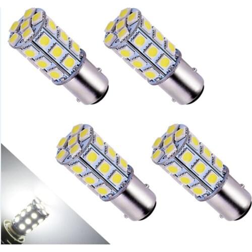 10-50pcs 1157 P21/5W BAY15D 1156 BA15S P21W LED Lights Car 5050 27SMD Turn Signal Bulbs Auto Reverse Light Brake Lamp 12V white
