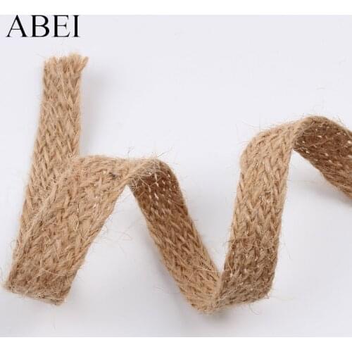 10Yards 12mm Jute Lace Ribbon Knitted Burlap Braid Tape Gift Flower Pack Thread DIY Hemp Craft Wedding Party Decoration