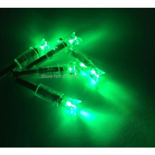 12PK Crossbow Predator Lighted Nocks Half Moon Green color OD 7.6mm