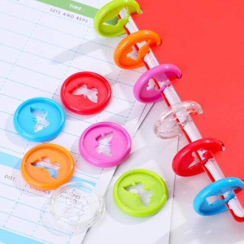 20PCS26mm Mushroom hole button binding tray plastic loose-leaf coil 360 degree foldable curved T-shaped hole office supplies