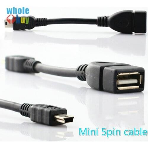 300pcs/lot High Quality Plug Male Micro 5pin / Mini 5pin To Female USB OTG Data Cable Adapter for Tablet Pc Mobile Phone Mp4