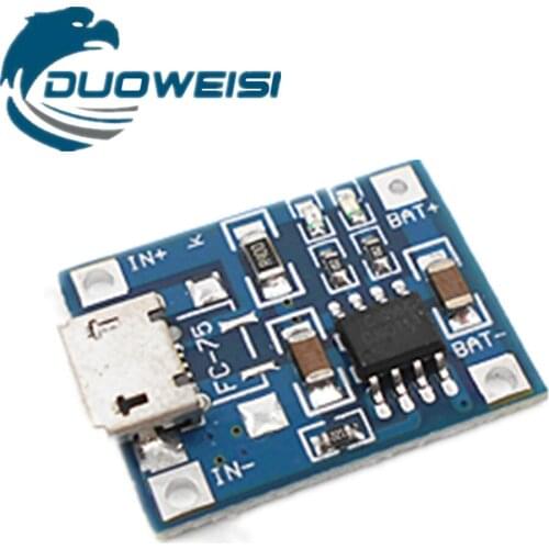5pcs Micro USB 5V 1A 18650 TP4056 Lithium Battery Charger Module Charging Board With Protection Dual Functions 1A Li-ion