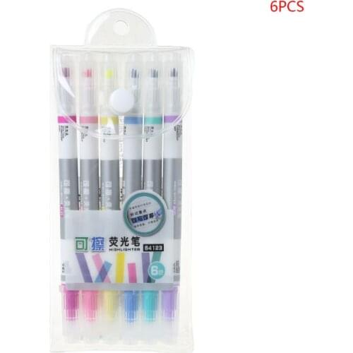 6pcs/set Erasable Highlighter Pen Marker Pastel Liquid Chalk Fluorescent Pencil R9JB