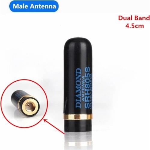 Diamond Mini/Short SRH-805S Dual Band UHF/VHF 144/430MHz 2.15dBi SMA-Male Antenna for Two Way Radio Baofeng TYT Yaesu