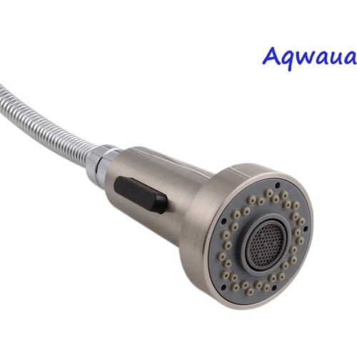 Aqwaua Kitchen Faucet Spout G1/2 Connector Two Function ABS Pull-Out Spray fro Kitchen Shower Head Replacement Part Brushed