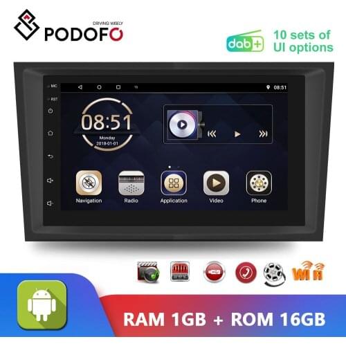 Podofo 1Din Android 9.0 Autoradio wifi Car Multimedia player 1 Din Car Radio Universal Car Player GPS Navigation FM AM USB Radio