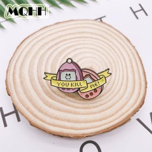 Cartoon Fun Retro Toy YOU KILL ME Capsule Enamel Brooch Alloy Badge Denim Clothes Bag Pin Cute Sweet Woman Jewelry Gift For Kid