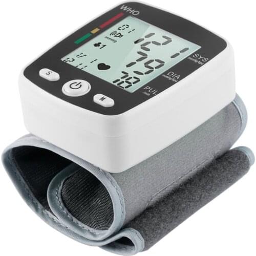 Digital LCD Wrist Blood Pressure Monitor Heart Beat Rate Pulse Measure Device Voltage Power Detection Low Power Consumption HOT