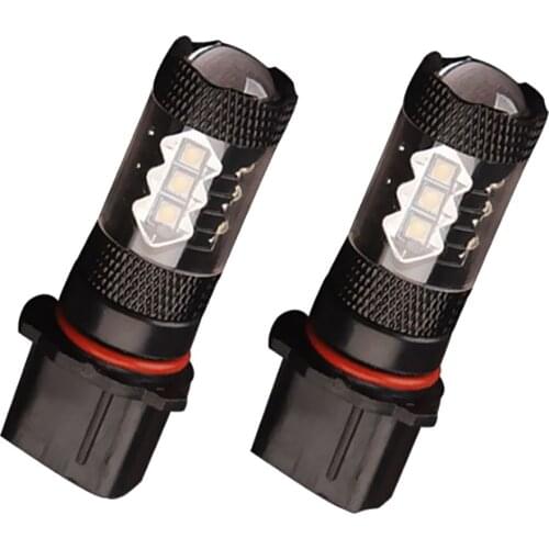P13W Base White LED Bulb 2 Pieces For Universal Execution Auto Fog Lights