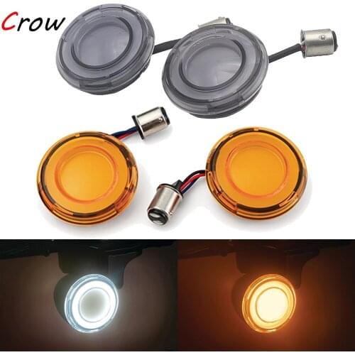 For Harley Touring FLHTK FLTRX FLTRXS Softail etc Motorcycle 1157 Bullet Style LED Front Turn Signal Conversions 2021 2020 2019