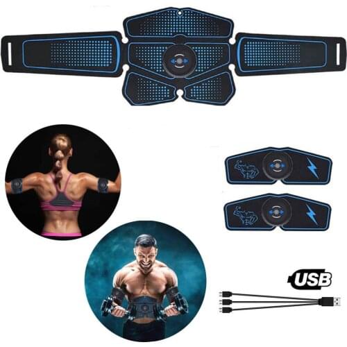 Home Gym Muscle Electro Stimulator Electrostimulator Abdominal EMS Electric Massager Apparatus Fitness Machine USB Rechargable