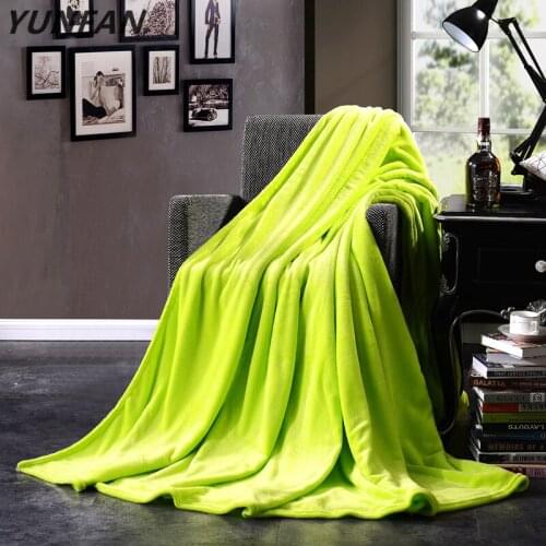 Home Textile Soft Solid Blanket Fleece Flannel Blanket Adult Sofa Bedding Manta Red Green Blue Flannel Throw Blankets for Beds