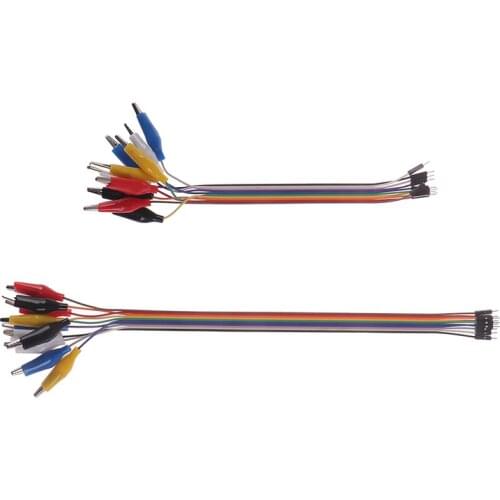 20/30cm 10pin DIY Double-end Alligator Clip Jump Wire Male Female Crocodile Clip Test Lead Jumper Wire Line Cable For Connection