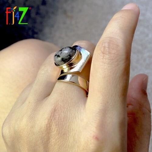 F.J4Z Noval Gifts Designer Finger Ring for Women Stone Top Ladies Rings Jewelry anillos de mujeres