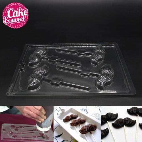 2PCS Set Mustache Chocolate Mold Polycarbonate Christmas DIY Candy Molds Baking Tray Baking Pastry Tools