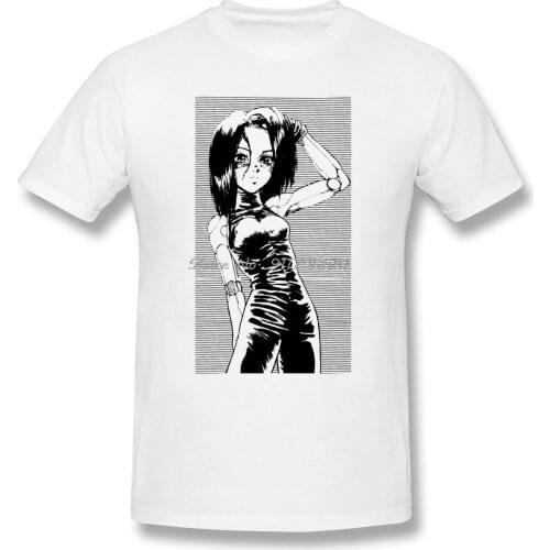 T-Shirt For Men Battle Angel Alita Cool Cotton Battle Angel Alita Comics Business Jump T Shirt Anime Men Tee Streetwear Harajuku
