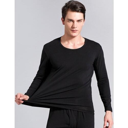 Hot Sale Mens Autumn Winter Thermal Underwear Cold Protection Sleepwear for Men Warm Breathable Long sleeve Shirts Solid Tops