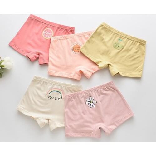 HPBBKD 5Pcs/lot Girls Cotton Boxer Briefs Girl Panties Girls Boxer Shorts Childrens Panties Kids Underwear For 2-14 Years GU227