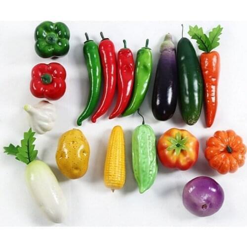 Multiple Style Mini Simulation Artificial Fake Fruit Vegetable Home Wedding Dining Table Kitchen Decoration Photography Props