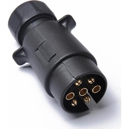 Round 7 Way Pin Trailer Boat Light Adapter Plug Connector Weather Proof