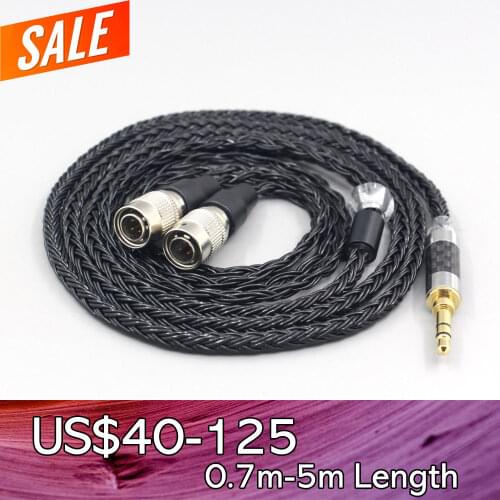 LN007429 16 Core 7N OCC Black Braided Earphone Cable For Mr Speakers Alpha Dog Ether C Flow Mad Dog AEON Headphone