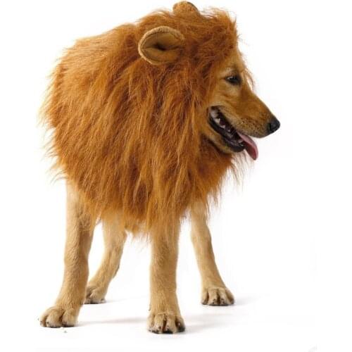 Cute Pet Cosplay Clothes Transfiguration Costume Lion Mane Winter Warm Wig Cat large Dog Party Decoration With Ear Pet Apparel