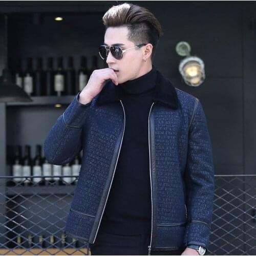 Real Fur Coat Men Genuine Jacket Sheepskin Coats Natural Wool Liner Autumn Winter Leather Jackets LM-170622