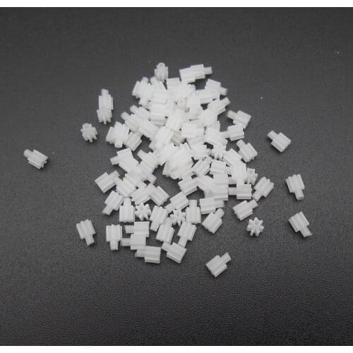 100Pcs New 7T0.8A 0.3M 7 Teeth Plastic Spur Gear 0.3 Modulus T=7 7-Tooth Pinion Aperture 0.8mm 0.75mm 0.8A 7T H 3.9MM Dia 2.7MM