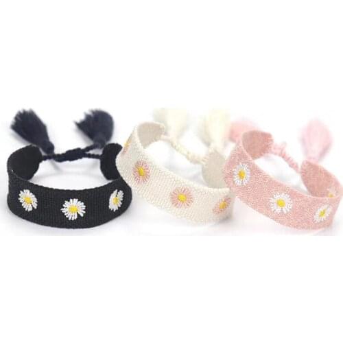 New Net Red Daisy Hand Woven Hand Ring Cash Direct Sales Mens and Womens Accessories Bracelet Woven Rope Customization