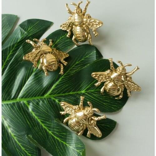 Bee Shape Solid Brass Door Knobs for Cabinet Kitchen Cupboard Cabinet Knob Drawer Pulls Home Decor Furniture Handles Hardware