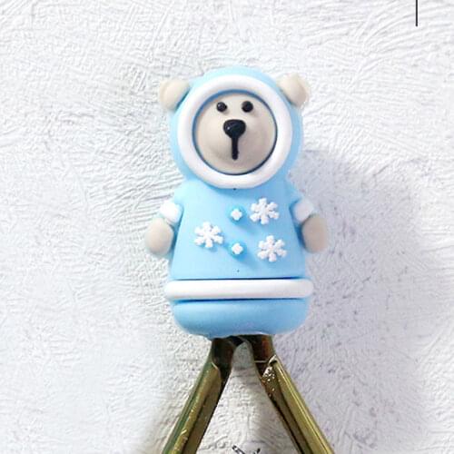 Nail Scissors Shell Tweezers Cap Pedicure Tool Nipper Protective Cover Cute Bear Silicone Dead Skin Tweezers Cap Nail Tool