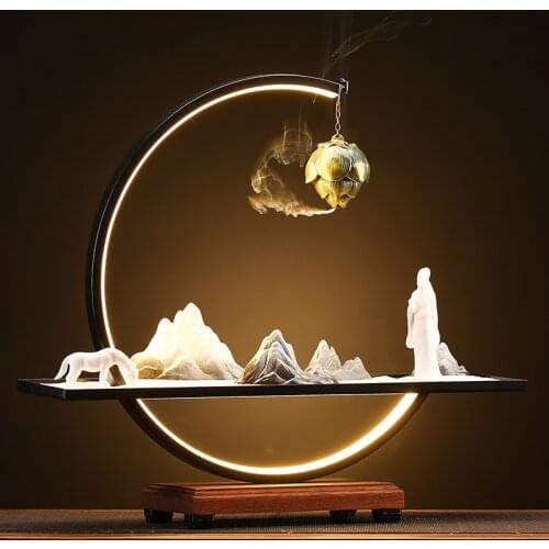 Chinese Zen Backflow Incense Burner Modern Simple Creative Incense Holder Living Room Porch Living Room Home Decoration I60B
