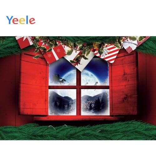 Christmas Moon Grass Mountain Wooden Board Baby Birthday Backdrop Photography Custom Photographic Background For Photo Studio