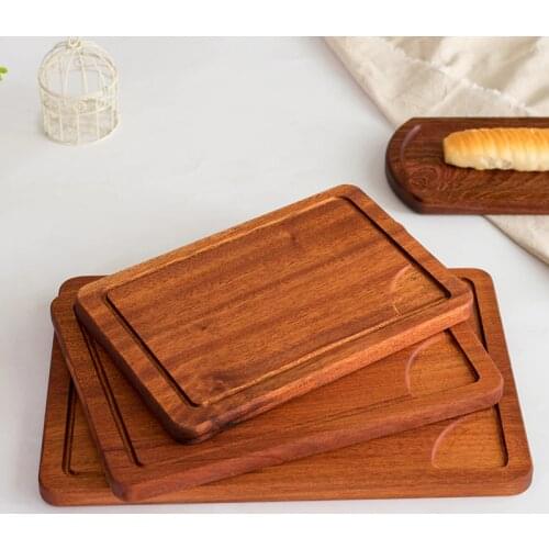 Sapele home steak plate wooden tray cutting board breadboard cooked meat plate western restaurant cut sirloin dish pizza board