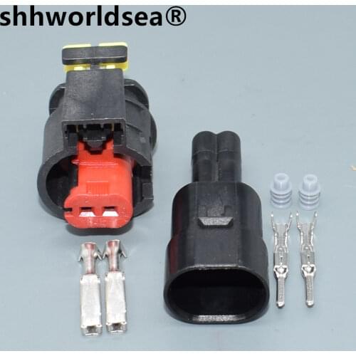 Shhworldsea 1.0mm 2 Pin Female waterproof sensor VVT plugs auto wire harness connectors 284556-1