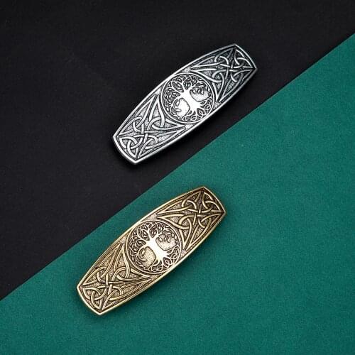 Skyrim Tree of Life Irish Knot Hairpins Viking Vintage Antique Silver Color Handmade Barrette Hair Clip Accessories Jewelry Gift