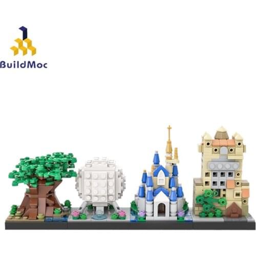 Buildmoc Ideas Princess Castle Fairy Tale World Skyline Architecture Building Blocks City Street View Bricks Education Kids Toys